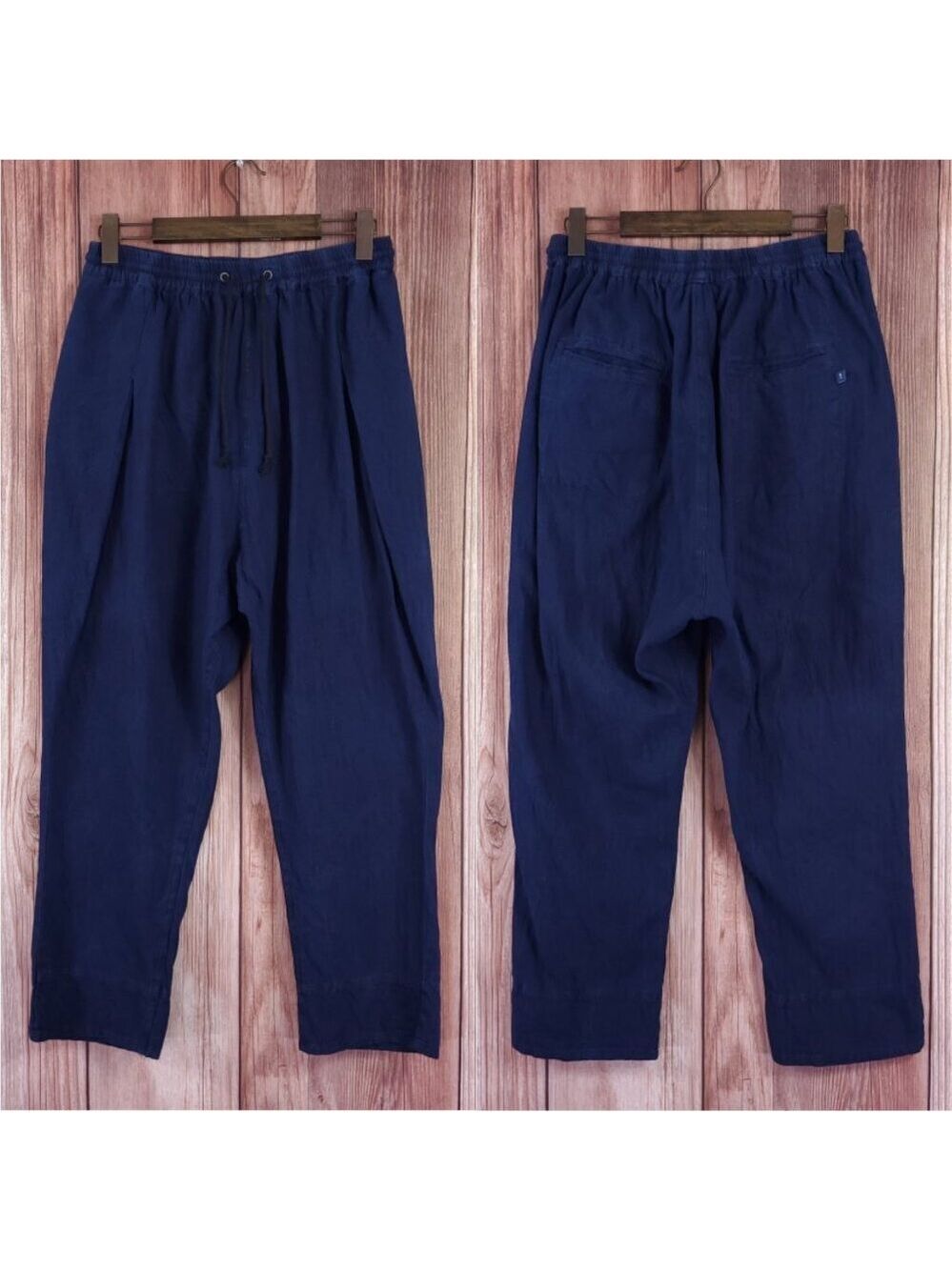 Pilcro Womens Size Small Linen Blend Drawstring Super High Rise Relaxed Pants